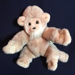 Vintage Russ Berrie Luv Pets NOKI Monkey 9" Tan Brown Stuffed Plush Toy